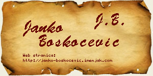 Janko Boškoćević vizit kartica